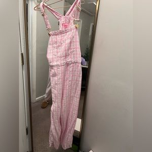 Pink Gingham Overalls